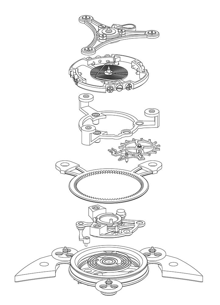 An explosion view of Andreas Strehler