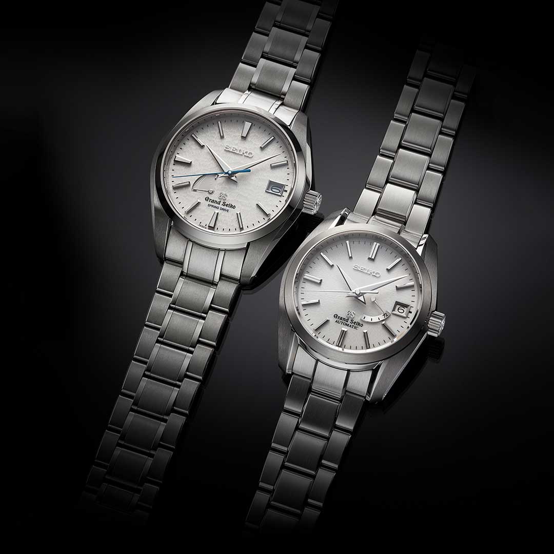 Left: Suwa Seikosha (now Seiko Epson) was the driver of quartz technology. It also perfected the Spring Drive movement in 1999. The photo shows SBGA011, the Spring Drive high-intensity titanium model released in 2005. Right: In 1998, Daini Seikosha (now Seiko Instruments) launched the 9S mechanical movement which immediately became the backbone of the Grand Seiko mechanical collection. The photo shows SBGL001, the first mechanical movement with a three-day power reserve. (Image: Grand Seiko)